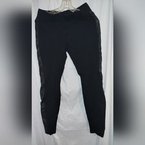 Black and leather leggings